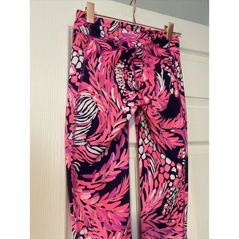 Lilly Pulitzer A Jungle In Here Pink Navy‎ Leggings Size Small